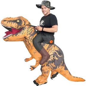 Farshine Inflatable Dinosaur Costume Adult Blow Up Riding Dino T-rex Suit Halloween Costume for Cosplay Party