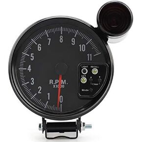 5" Inch 0-11K RPM Tachometer Gauge with Red Shift Light, Peak memory, Programmable Modes, 7 Color LED Backlit, Fit for 4, 6, and 8 Cylinder 12V Vehicles