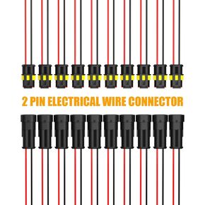 BJZ 2 Pin Car Connectors BJZ Waterproof 22AWG Automotive Electrical Connectors, Quickly Connect or Disconnect 2-Wires Connectors for Car Trailer Truck Bus Van Marine Boat Yacht (10 Kits)