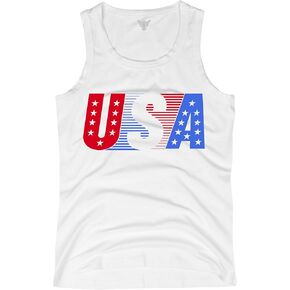 GunShowTees 4th of July Tank Top for Men Retro USA Patriotic American Flag Theme