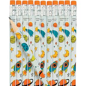 Fun Express Trendy Space Pencil - Stationery - VBS Vacation Bible School Supplies/Decor - 24 Pieces