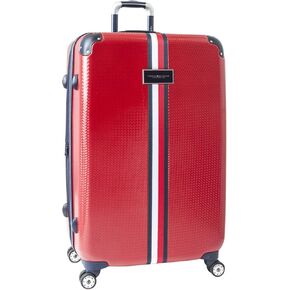 Tommy Hilfiger Upright Luggage Hardside Expandable Spinner Luggage with TSA Lock, Navy, 28 Inch