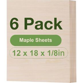 ROBOTIME 8-Pack Walnut Plywood Sheets - 12 x 16 x 1/8 Inch - 3mm Plywood for Laser Cutting, Engraving & Wood Burning (Pyrography) - Unfinished Wood for Crafts