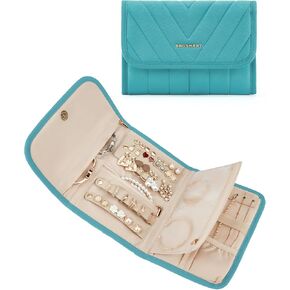 BAGSMART Travel Jewelry Organizer Case, Foldable Jewelry Roll Case for Necklaces, Earrings, Journey-Rings, Bracelets, Brooches, Portable Travel Essentials, Black