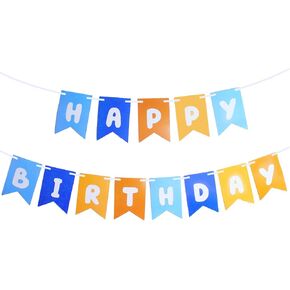 Navy Brown Happy Birthday Banner,Birthday Banner Blue Orange Party Decorations for Kids,Colorful Birthday Party Banner Birthday Decoration Boys and Girls Birthday Decor