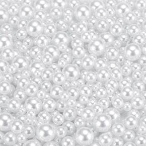uxcell 900Pcs Faux Pearl for Crafting, 3-8mm No Hole ABS Round Pearls for Vase Fillers, Jewelry Making, Vase Filler, Cosmetic Boxes, DIY Parts, Table Scatter, Home Decoration, Red