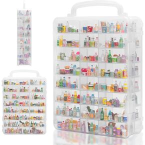 48 Slots Mini Brand Storage Case with Mini Brands Collector Toys，Transparent Compartment for Miniatures(Case Only)