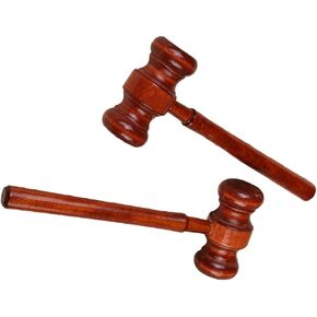 2Pcs Red Wood Judge Gavels Auction Court Gavels Wooden Judge Hammers Wood Hammer Props Judge Costume Accessories for Lawyer Courtroom 3.2 x 6.7 x 17.4 cm，Desk Accessories and Workspace Organizers
