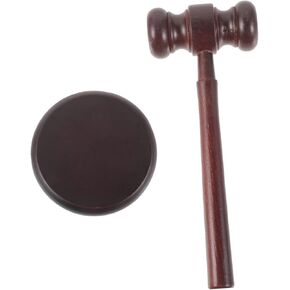 Gavel and Sound Block 1 Set Judge Hammer Kid Wooden Playset Wood Base Wood Child Solid Wood Wooden Judge Gavel