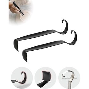 Stainless Steel Pottery Trimming Tools for Clay and Ceramic Trim, Pottery Double Ended Trim Tools and Trimming Tools Ceramics for Pottery and Clay Artists (2 Pack)
