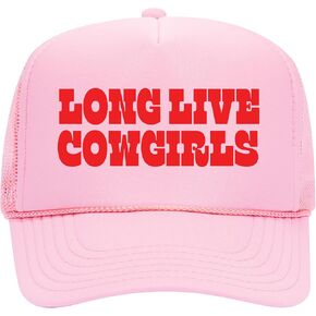 Long Live Cowgirls Trucker Hat | Vintage Cowboy Cute Girly Western Funny | Premium Mesh Foam Snapback Hat for Men & Women