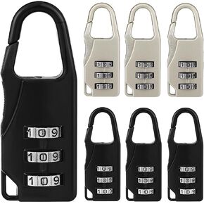 LIFKOME 6pcs Combination Luggage Lock Password Security Padlock 3 Digit Combination Locks Mini Travel Locks for Luggage Briefcases Suitcases Backpacks
