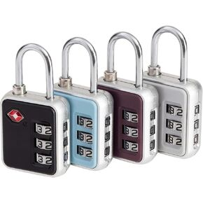G Force 4 Pack 3-Dial Luggage Locks | TSA Approved | Set Your Own 3 Digit Combination Lock | Travel Accessory | Suitcase | Backpack | Multi Color