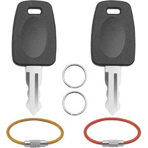 Key for TSA, 2 Pcs Keys for TSA002 TSA007 Master Luggage Lock Keys + 2 Pcs Key Ring + 2 Pcs Wire Keychain, TSA 002 TSA 007 Keys Compatible with Bag Luggage Suitcase Password Locks Repair