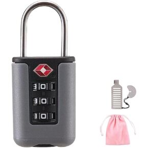 TSA Lock Luggage Locks TSA Approved Locks Luggage Suitcase Baggage Locks Combo Lock Locks with Code (Grey)