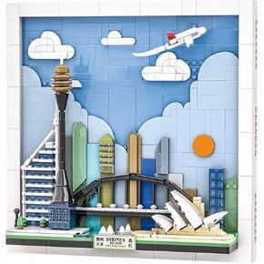 TUTU&LELE Postcard Sydney, 3D Wall Art Craft Kit, Wall Art Architecture Skyline Model Kit, Office Home Décor, Architecture Building Blocks for Adults and Kids (707Pieces)