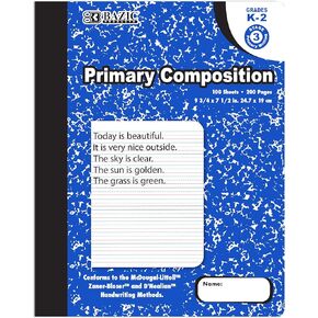 BAZIC Primary Journal Composition Notebook Blue Marble, 100 Sheet Writing Grades K- 2 Notebook Journal Comp Notebooks for Kindergarten Kids School, 2-Pack
