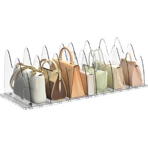 Shelf Purse Dividers for Closet,8pcs Adjustable Bag Organizer Closet,Acrylic Clear Bookshelf Separator,Handbag Storage Organizer for House, Office Use
