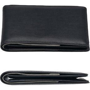 Ultra-Thin Folding Leather Wallet for Men, Slim Brief Credit Card Men's Minimalist Wallet(Brown) (Brown)