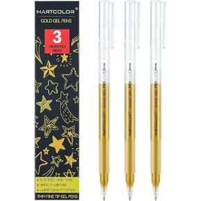 White Gel Pens, 1mm Fine Point Gel Ink Pen Opaque Archival Ink Pens for Black Paper Drawing, Sketching, Illustration, Card Making, Bullet Journaling, 3 Pack