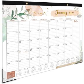 2025 Desk Calendar - Large Desk Calendar 2025, 22" x 17", JAN. 2025 – DEC. 2025, 12 Monthly Desk/Wall Calendar, Large Ruled Blocks, Notes, Thick Paper, Corner Protector