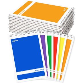 Steno Pads 6x9 Spiral Notebooks Bulk 18 Pack Note Pads 60 Sheets 6 Assorted Colors Gregg Rule Writing Paper, Steno Notebooks for Students Teachers Men Women Professionals