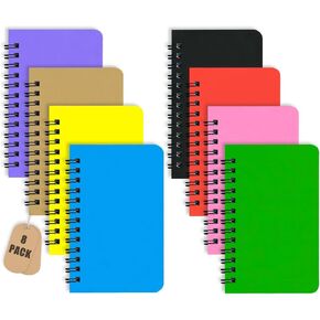 8 Pack Small Spiral Notebook Pocket Notebook 3x5 Spiral Notepads With Lined Pages, Small Top Spiral Notebook Little Mini Memo Steno Note Pads for Outdoor Home Office College School