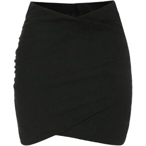 Milumia Girl's V Cut Low Waist Asymmetrical Hem Wrap Short Skirts