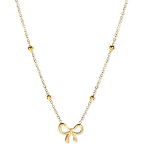 Lusofie Bow Necklace Gold Dainty Necklace Tiny Bow Decor Choker Necklace for Women Dainty Gold Necklace