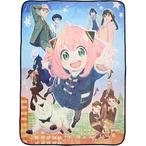 Spy x Family Manga Anime Anya Loid Yor Forger Yuri Damian Plush Fleece Soft Throw Blanket | Spy x Family Merch 60" x 45"