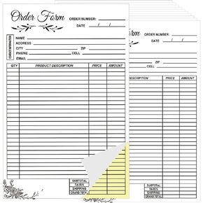 Sales Invoice Order Form Book 2-Part Carbonless Copy Invoice Book for Small Business Supplies 5.5 x 8.26 Inch