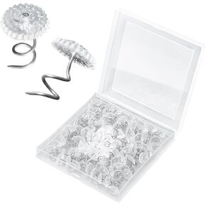 100PCS Upholstery Pins Twist Upholstery Tacks, Bed Skirt Pins or Holders for Bedspreads and Other Fabrics and Materials, Clear Car Headliner Pins