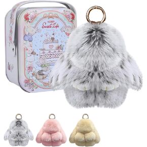 Bunnylulu Keychain with Box, Bunnylulu Keychain with Tin, Plush Bunny Keychain Decoration, Cute Bunny Bunnylulu in Saudi Arabia