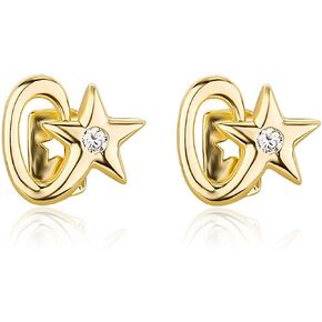 Psivika 2 Pcs Star Iced Out Diamond Teeth Grillz for Men Women, Hip Hop Grills for Your Teeth Top and Bottom, Rapper Costume Cosplay Teeth Jewelry and Accessories
