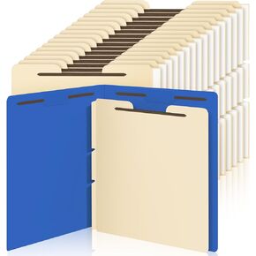 36 Pcs Self Adhesive Folder Dividers with 2 Twin Prong Fasteners Letter Size Manila 11.22 x 9.45 Inches Self Adhesive File Divider for Organizing Medical Law Office Binder Classification