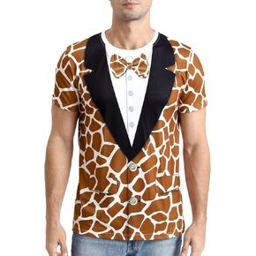 Funny World Men's Animal Print Tuxedo T-Shirts