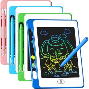 4 Pack LCD Writing Tablet for Kids, 6.5 Inch Colorful Doodle Board Drawing Tablet, Erasable Reusable Electronic Drawing Pads, Educational Learning Toys Birthday Gifts for Girls Boys Age 3 4 5 6 7 8