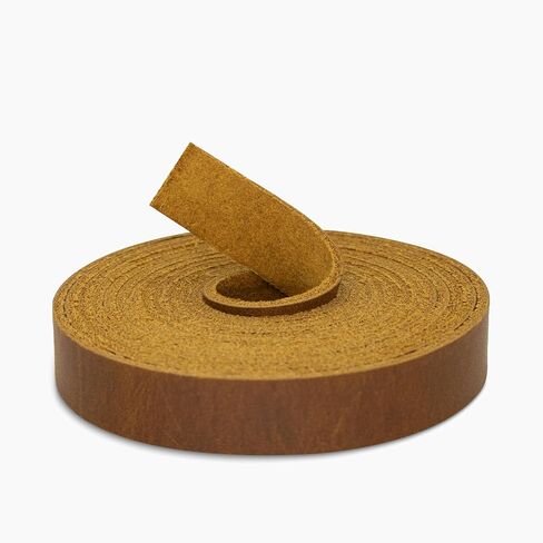 ABIDISO Flat Leather Strap for Crafts, 2 MM Thickness Full Grain Leather Strip for DIY Art & Craft Projects - 1/2 Inch Wide 72.5 Inches Long Brown in Kuwait