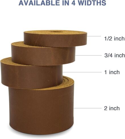 ABIDISO Flat Leather Strap for Crafts, 2 MM Thickness Full Grain Leather Strip for DIY Art & Craft Projects - 1/2 Inch Wide 72.5 Inches Long Brown in Kuwait