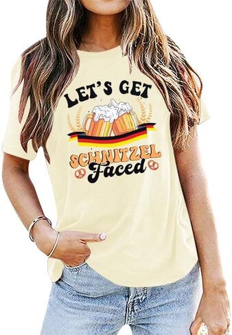 Oktoberfest Shirt Women German Shirts - Womens October Festival Costume Oktoberfest Outfits Casual Short Sleeve Tops in Saudi Arabia