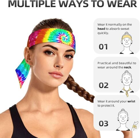 Yellow Dragon Black Sports Head Tie Headbands for Men Women Boy and Girl Sports Sweatbands for Running Basketball Yoga Exercise Workout Quick Drying and Non-Slip Workout Stretchy Hairband in Saudi Arabia