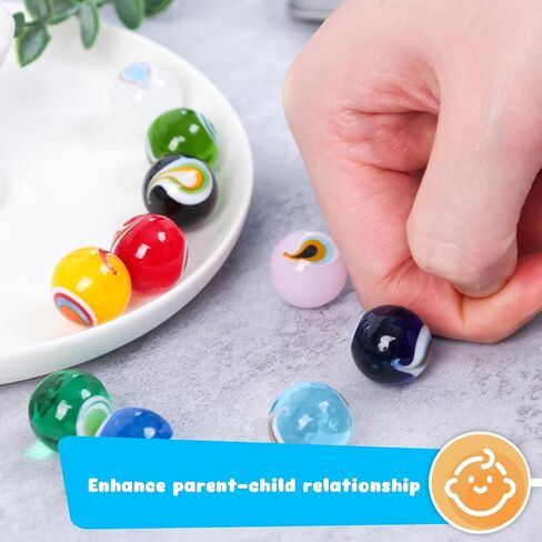 AMOR PRESENT 10PCS Glass Marbles, 0.63 Inch Colorful Glass Marbles in Tinplate Box for Kids Games in Saudi Arabia
