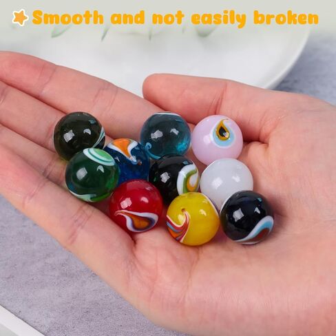 AMOR PRESENT 10PCS Glass Marbles, 0.63 Inch Colorful Glass Marbles in Tinplate Box for Kids Games in Saudi Arabia