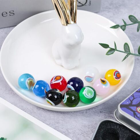 AMOR PRESENT 10PCS Glass Marbles, 0.63 Inch Colorful Glass Marbles in Tinplate Box for Kids Games in Saudi Arabia