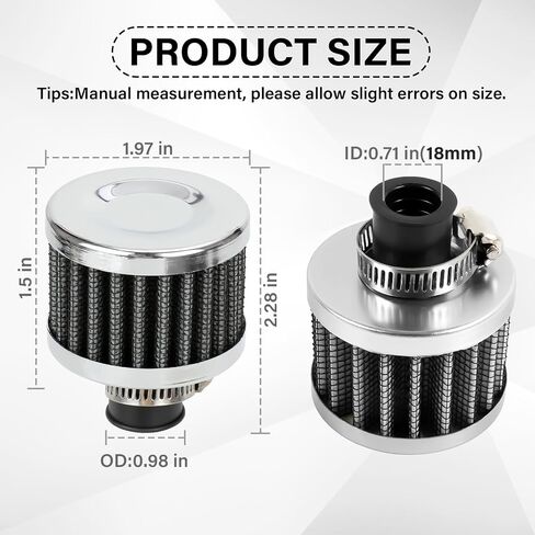 Valve Cover Breather Filter 18mm K-swap Vent Crankcase Breathe Car Accessories for Acura Integra RSX Civic K-Series US K-swap K20 K20A K24 in Saudi Arabia