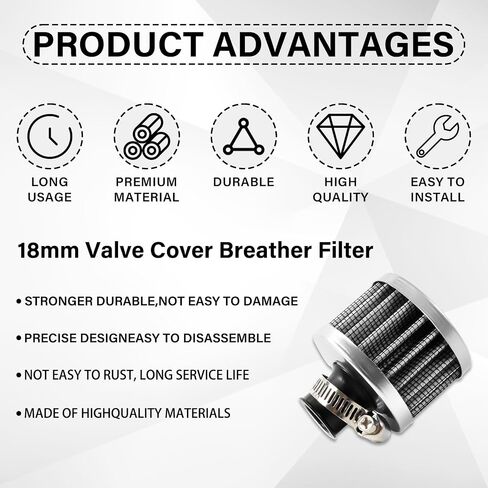 Valve Cover Breather Filter 18mm K-swap Vent Crankcase Breathe Car Accessories for Acura Integra RSX Civic K-Series US K-swap K20 K20A K24 in Saudi Arabia