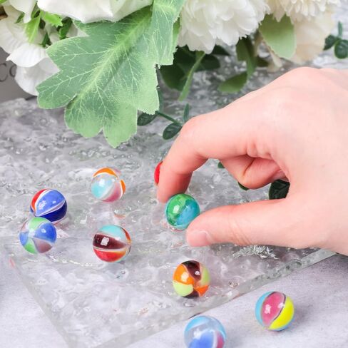 AMOR PRESENT 10PCS Glass Marbles, 0.63 Inch Colorful Glass Marbles in Tinplate Box for Kids Games in Saudi Arabia