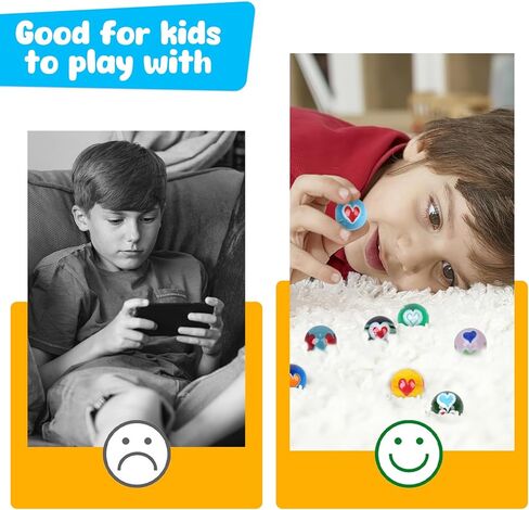 هدية AMOR 10 قطع من الكرات الزجاجية، كرات زجاجية ملونة مقاس 0.63 بوصة في صندوق صفيح لألعاب الأطفال in Kuwait