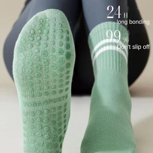 Yoga Socks Silicone Non-slip Bottom Women's Mid-tube Socks Fitness Socks Dance Pilates Socks Professional Sports Socks in Saudi Arabia