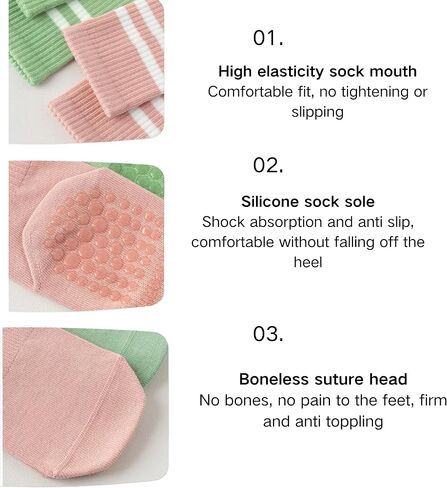 Yoga Socks Silicone Non-slip Bottom Women's Mid-tube Socks Fitness Socks Dance Pilates Socks Professional Sports Socks in Saudi Arabia